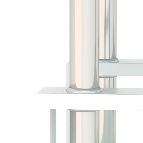 Set Of 2, Modern Tempered Glass Tea Table Coffee Table End Table, Square Table For Living Room, Transparent White